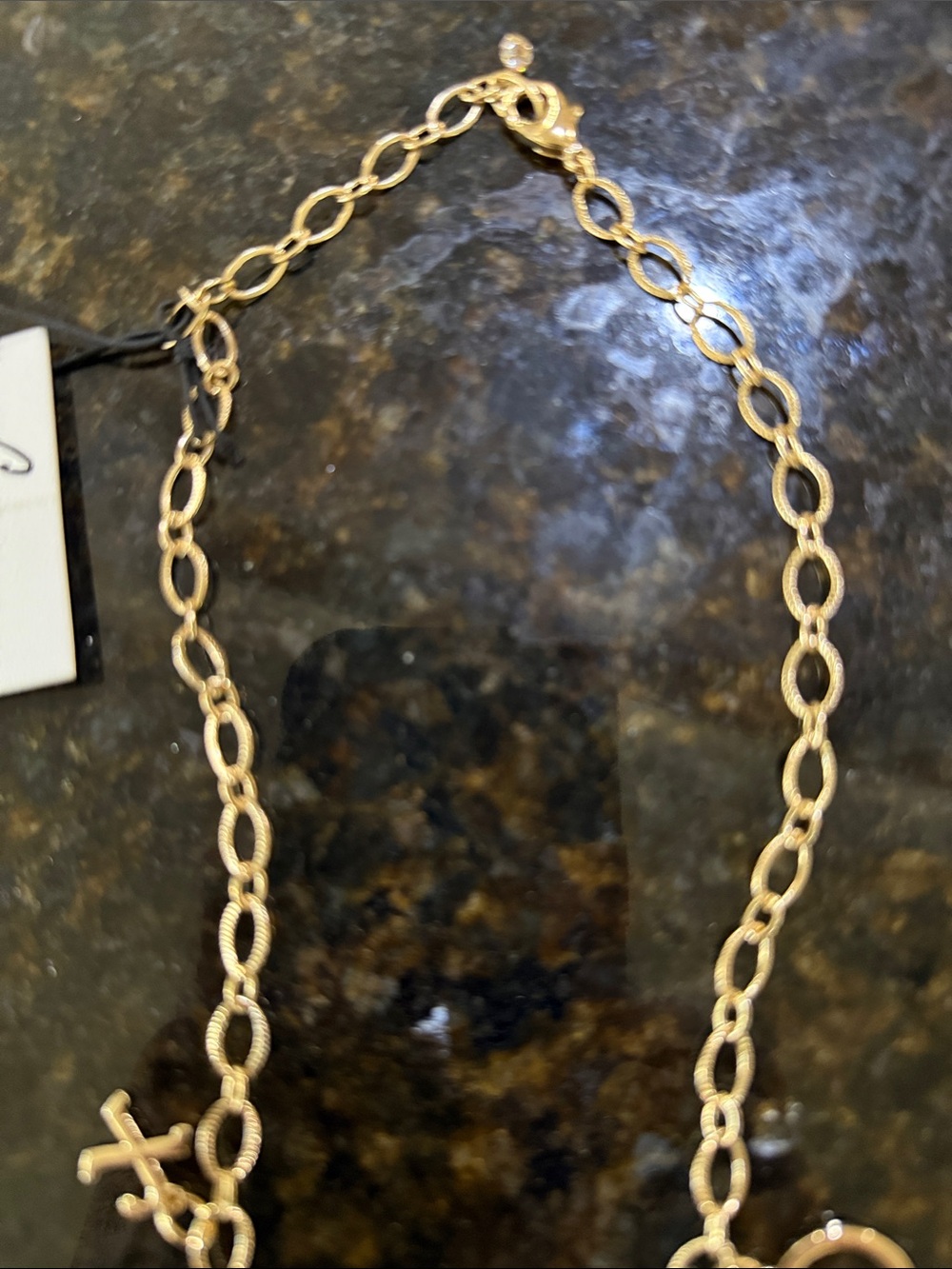 Anthropologie-Sequin NYC XOXO Gold-Tone Multi-Charm Necklace!!🔥🔥🔥 - Picture 9 of 16